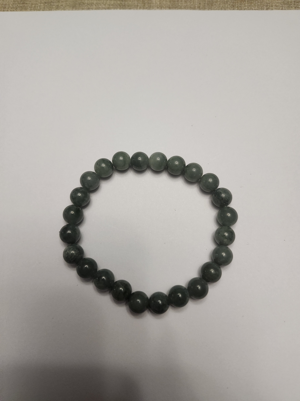 Green Water Jade Beaded Stretch Bracelet